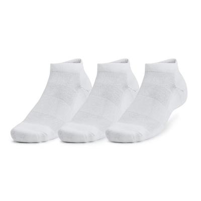 Under Armour Moisture Wicking Quick Dry Comfortable Sports Socks 3 Pairs Unisex Socks White 1386312-100