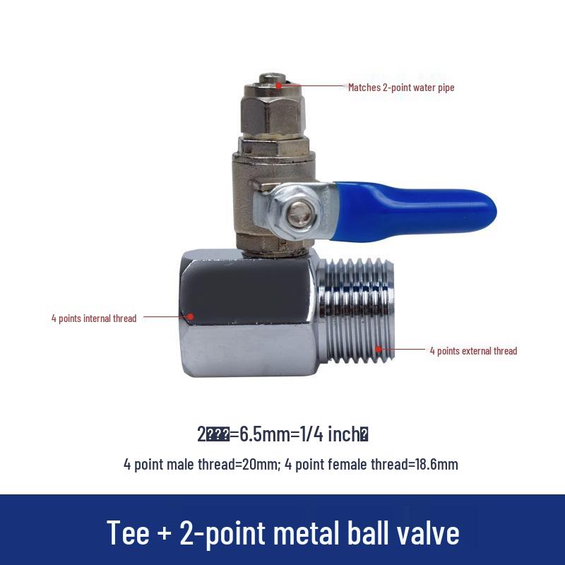 All-Copper Inlet Tee Ball Valve for Pure Water Machine (4-Point, 2-Point, 3-Point)