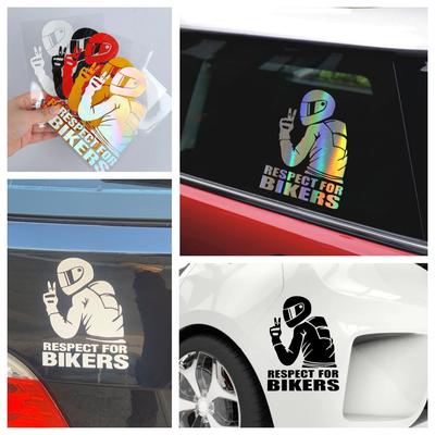 Motorcycle Reflector Sticker Decal Waterproof Helmet Reflective Stickers Motorcycle Car Respect for Bikers Vinyl 3D Stickers