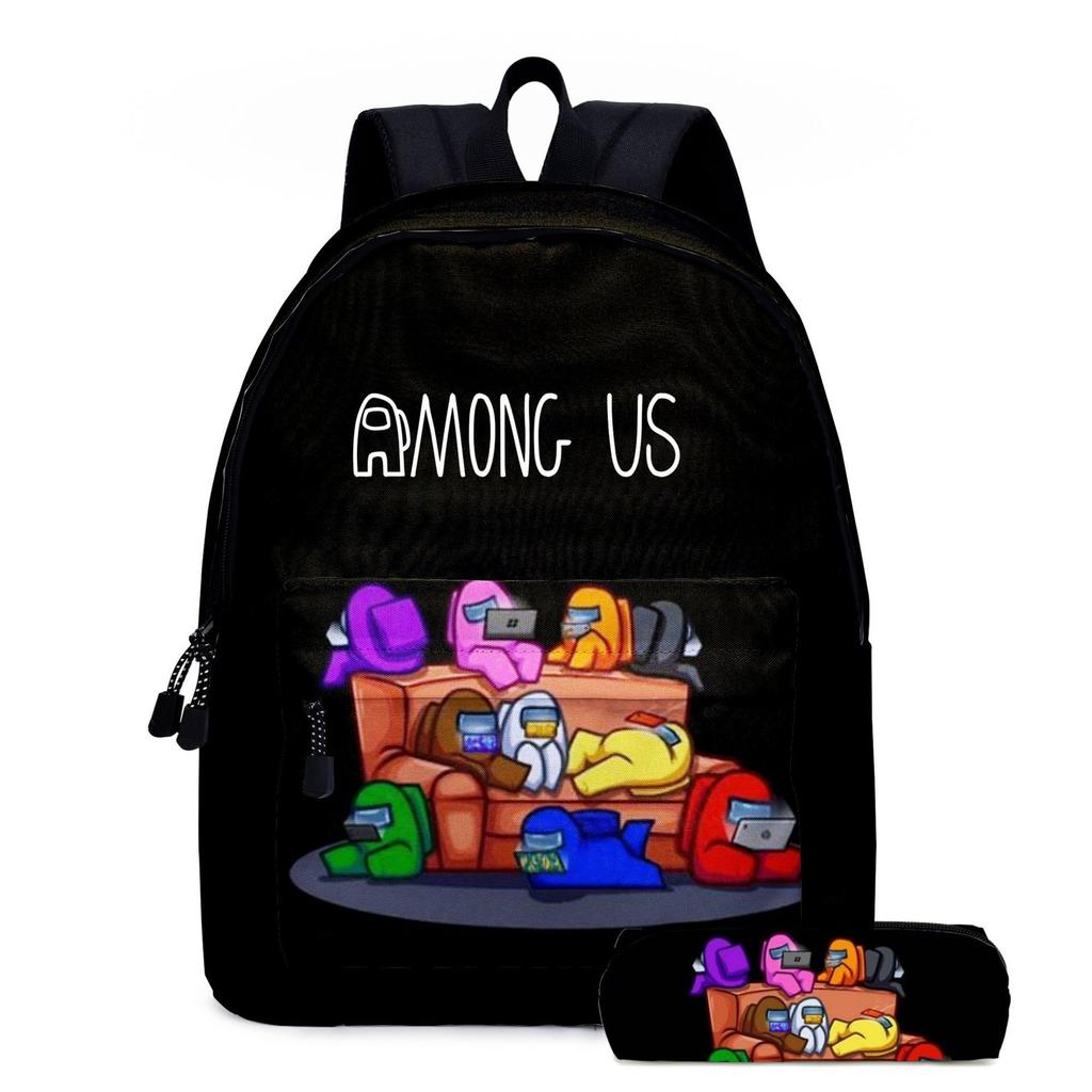 Among Us Two-Piece Backpack Space Werewolf Primary And Secondary School Students Cartoon Schoolbag Three-Piece Satchel Pencil Case