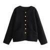 Winter New High-end Woolen Top Jacket Women's Crew Neck Short Women's Coat