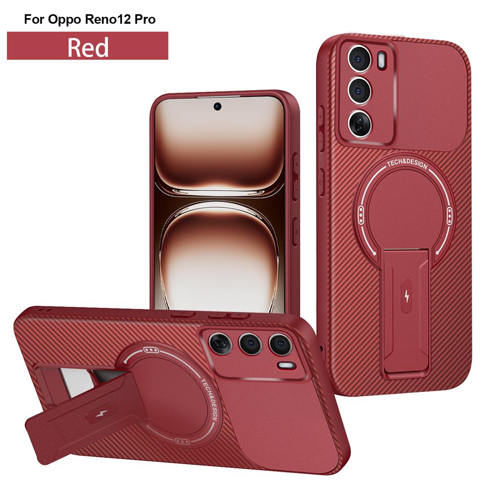 Bracket Armor Shockproof Magnetic For Magsafe Wireless Charge Case For OPPO Reno 12 Reno12 Pro 5G Camera Lens Protection Cover