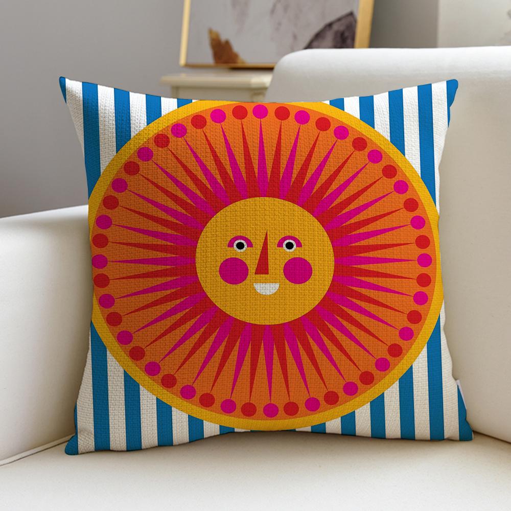 Warm SSun FaceS Cushion Cover Pcs Soft Decorative Square Cushion Covers X X Pillowcases for Sofa Couch Home Bedroom