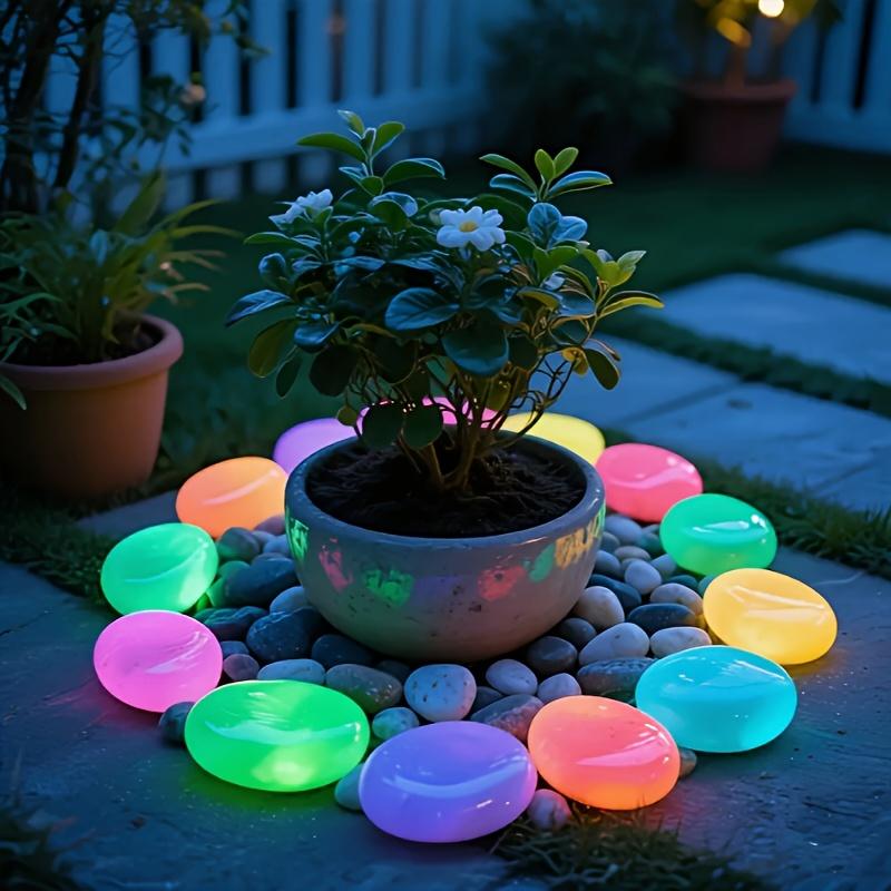 31pcs Luminous Stone Garden Courtyard Paving Fish Tank Aquarium Aquarium Luminous Landscaping Plastic Fluorescent Pebbles