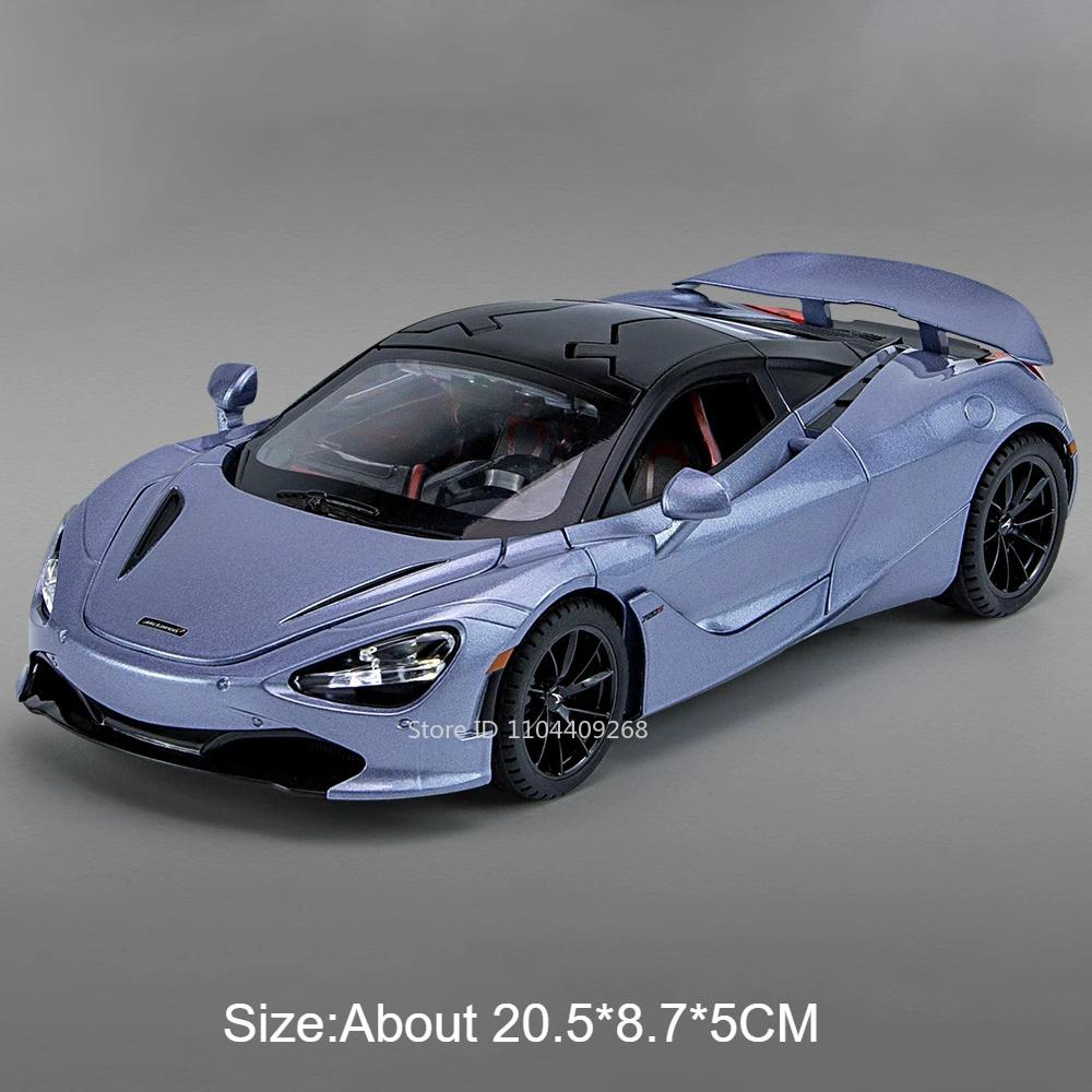 Scale 1:24 720S Senna Sports Car Toy Model Light Music Lift Tail Wing Simulation Supercar Doors Opened Models Collection Gifts