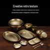 ZISIZ Light Luxury Retro 304 Stainless Steel Dinner Plate