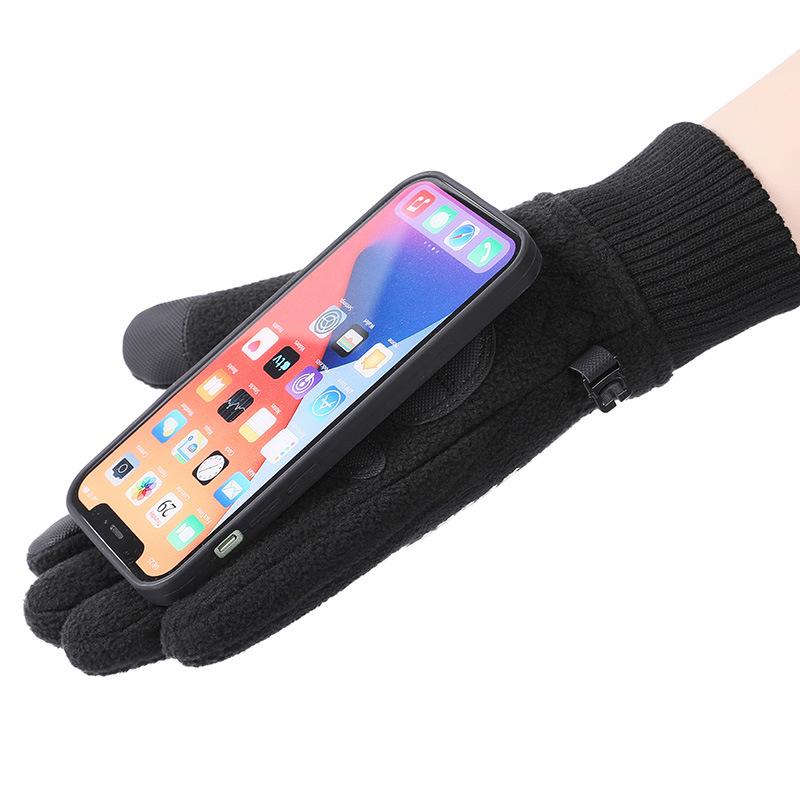 Fashion thermal gloves men's and women's winter velvet thickened cold-proof touch screen winter outdoor riding electric vehicle gloves