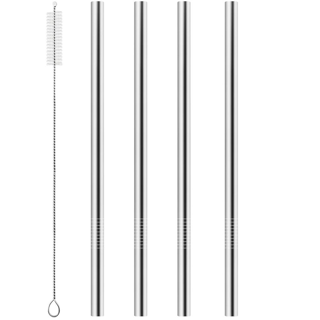 Metal Straw Replacement for Owala Water Bottle 24 Oz 32 Oz Accessories, With Straw Cleaner, Reusable Stainless Steel Straws