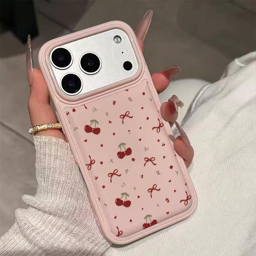 Bow Cherry Phone Case For IPhone 17 17Air 16 15 Case For IPhone 11 13 12 14 Pro Max 16 15 14 Plus Cover Case Funda 17 17Air