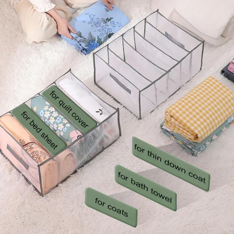 1pc Large Capacity Quilt Cover Storage 5Grids Bed Sheet Down Jacket Bath Towel Organizer Mesh Compartment Space Save Storage Box