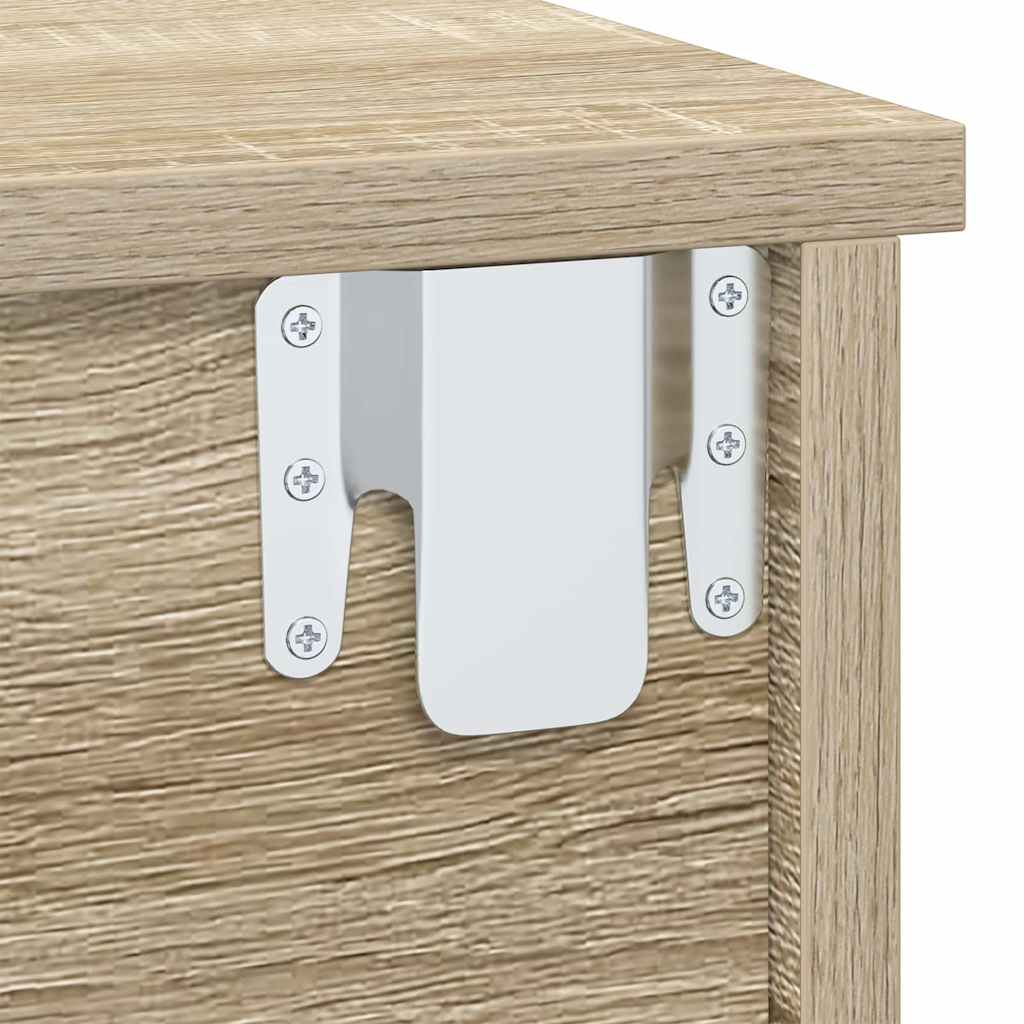 Nightstand Sonoma Oak Finish 40 x 31 x 15 cm Engineered Wood