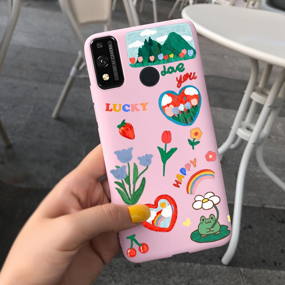 For Honor 9X Lite JSN-L21 Phone Case Honor 9X STK-LX1 Lovely Printing Macaroon Silicone Soft Cases Cover For Honor9X 9 X Lite