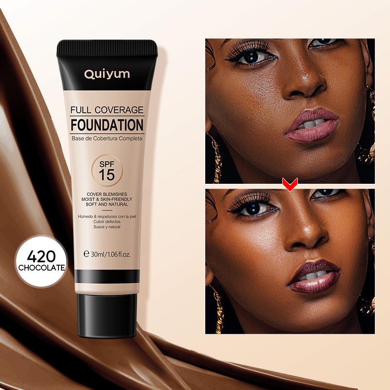 Quiyum Full Coverage Foundation 30ml - Concealing, Brightening, Natural & Lightweight