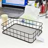 Slim Metal Storage Basket With Steel Mesh Base For Accessories And Small Items