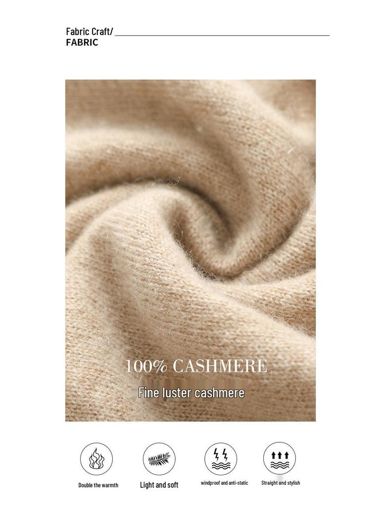 Men's 100% Cashmere Crew Neck Sweater - British Style Slim Fit for Autumn/Winter