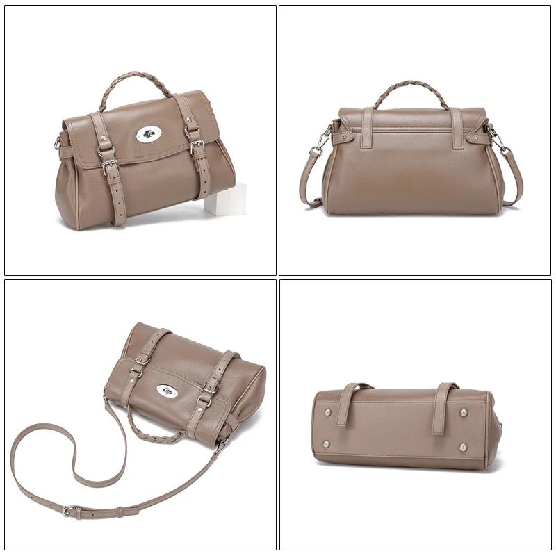 Women's genuine leather shoulder bag ladies soft luxury design feminine luxury tote bag