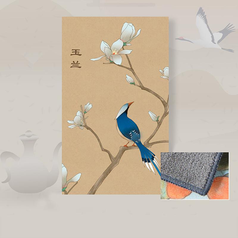 30*18Cm High-End Tea Towel With Retro Style And Colorful Painting, Special Tea-Drinking Cloth, Premium Tea Set