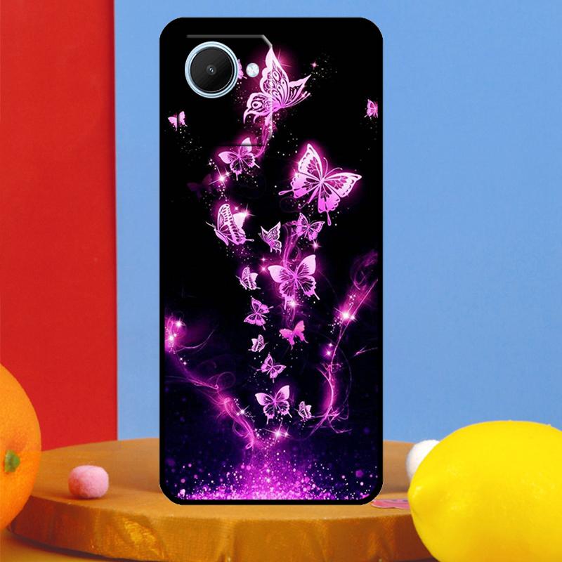 Black Beautiful Butterfly For Realme 15 Pro 10 11 12 13 14 Pro Plus GT6 GT7 C61 C67 C63 C71 C55 C51 C65 C53 C75 Case