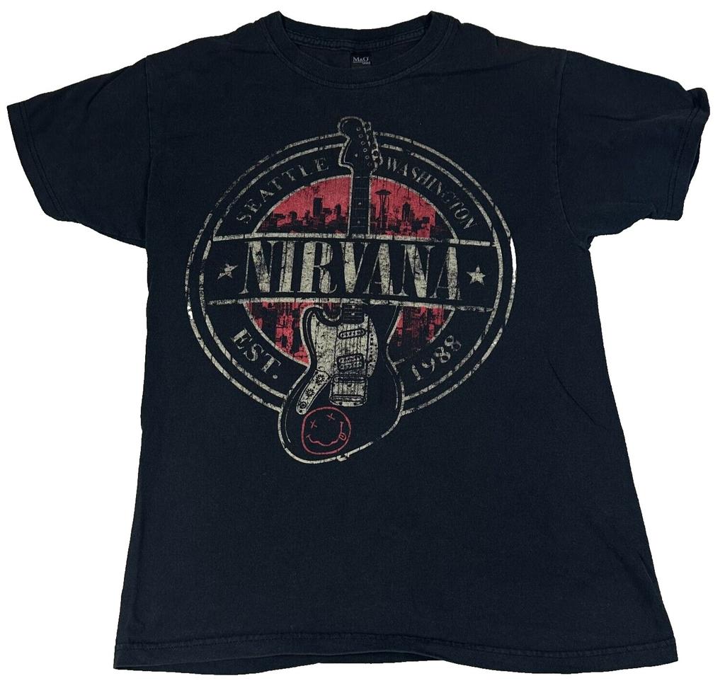 Nirvana Womens Small Seattle Washington Garage Grunge Band Tee Reprint M&O Gold