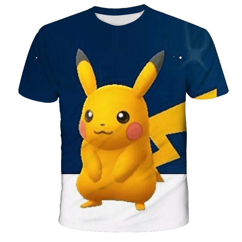 2026 Summer New Pikachu Animation T-shirt 3D Printing Unisex Children's Casual Fashion Cute Daily Street T-shirt Top