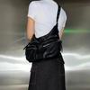 Vintage Large Capacity Soft Leather Black Motorcycle Bag Women's Simple Design Versatile Single Shoulder Crossbody Bag KTY
