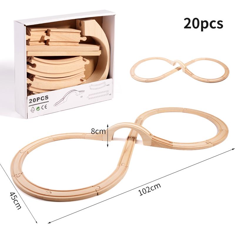 25 stücke Holz Brücke Tunnel Städtischen Schiene Überführung Verkehrs Auto Spielzeug Szene Kombiniert Zug Gleis Zubehör Buche Plattenspieler DIY