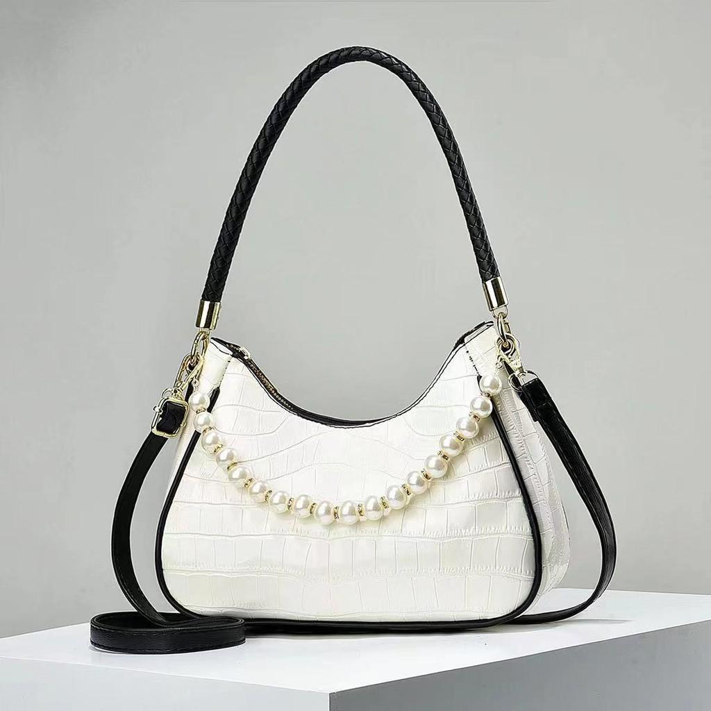 High-end Design Crescent Bag For Women Autumn Winter Fashion With Pearl Pendant