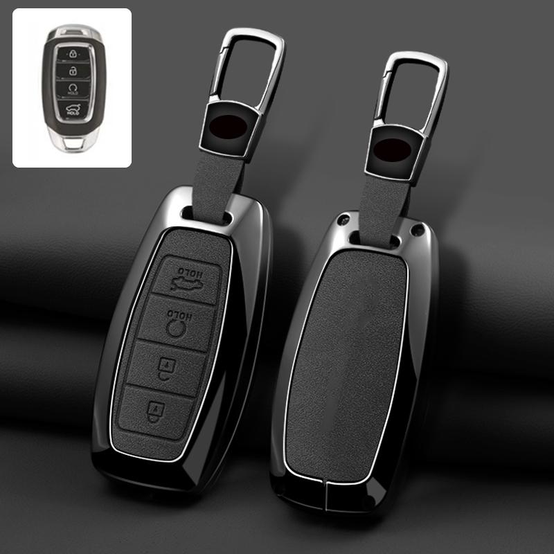 3/4/5 Button Zinc Alloy Leather Car Key Cover For Modern I30 Ix35 Kona Encino Solaris Azera Grandeur Ig Accent Santa Fe Palisade