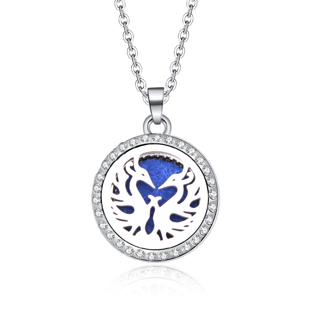 In-Stock Aromatherapy Hollow Diamond Pendant Necklace