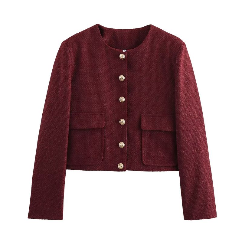 Fall and Winter New Arrival High Waist A- line Casual Skirt with Padded Shoulder Woolen Classic Style Gold Buckle Short Outwear