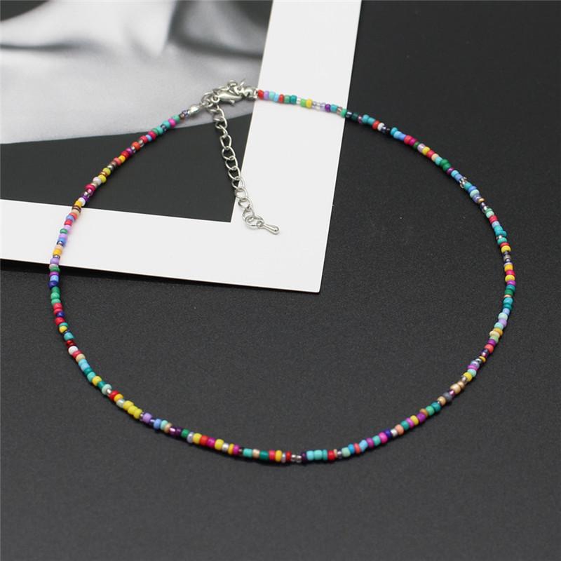 New Korean Sweet Colorful Chokers Collar Boho Seed Beaded Clavicle Necklaces for Women Girls Trendy Jewelry