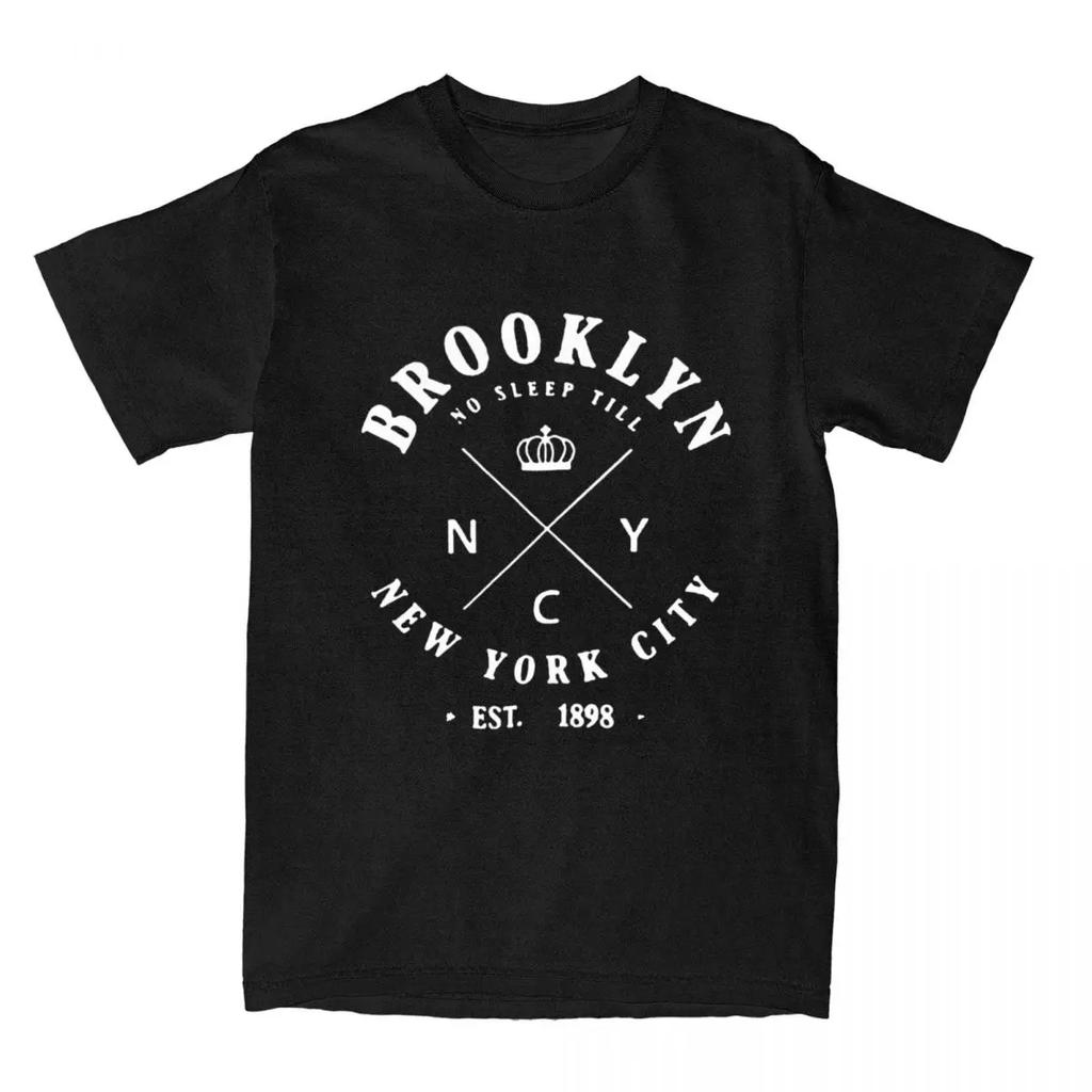 Creative Brooklyn Est.1898 New York T-Shirts Men Women's Cotton Letter Print Tees Shirt Adult Clothes