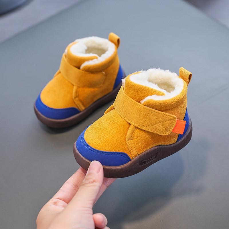 Bottes d'hiver pour bébé en bas âge, bottes de neige chaudes pour garçons et filles, chaussures en peluche à fond souple pour nourrissons, baskets d'extérieur pour nouveau-né, chaussures pour enfants
