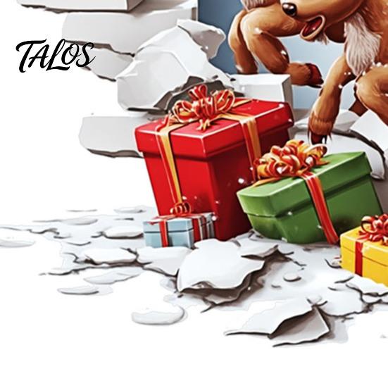 Holiday Home Decor Santa Claus Toilet Sticker, Elk And Gift Box Print, 3D Winter Wonderland Bathroom Art Christmas Wall Decal, Removable Waterproof