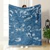Blue Ocean Wave Pattern Blanket Design print blanket soft and cozy perfect for the living room bed sofa or a nap,gift