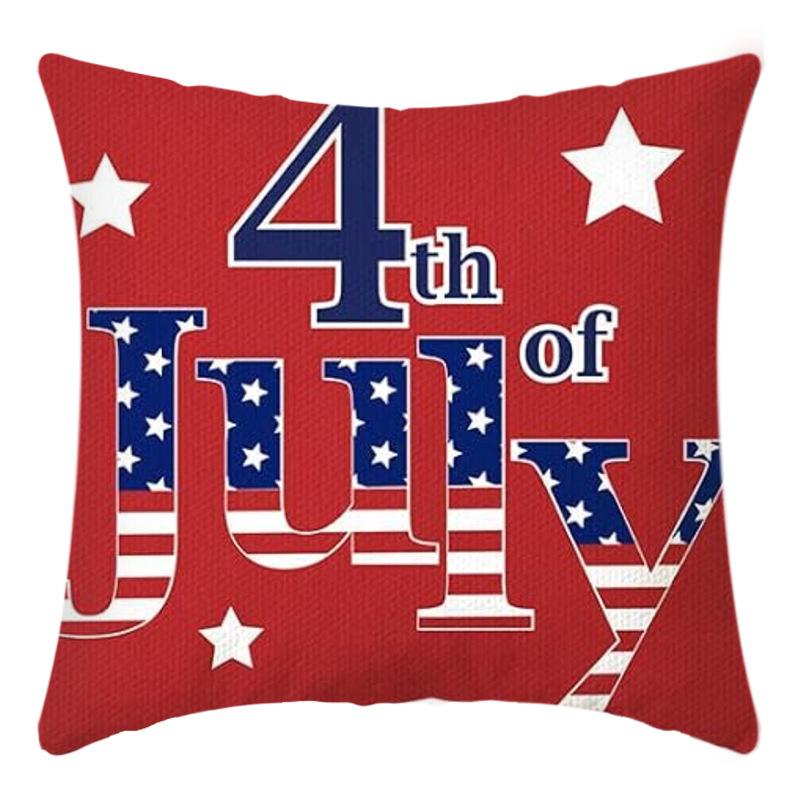 New Independence Day Cushion Pillow Cover Nordic Linen Pillow Cover