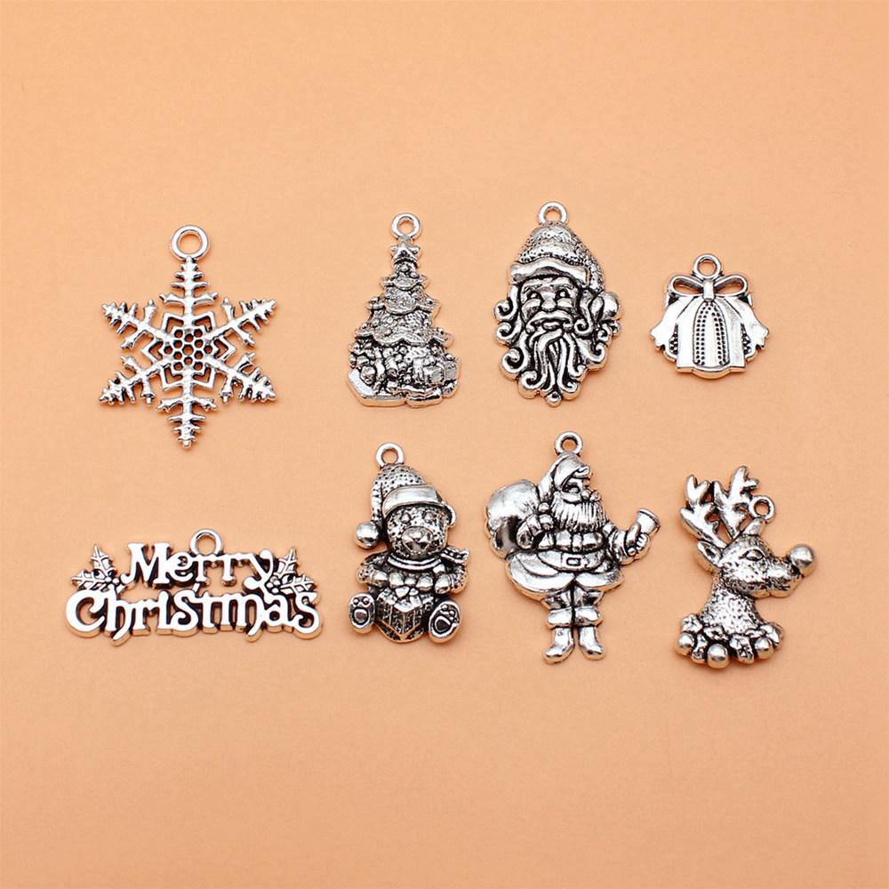 Halloween Theme Charms Silver Color Alloy Pendants For Gothic Holiday Jewelry Making
