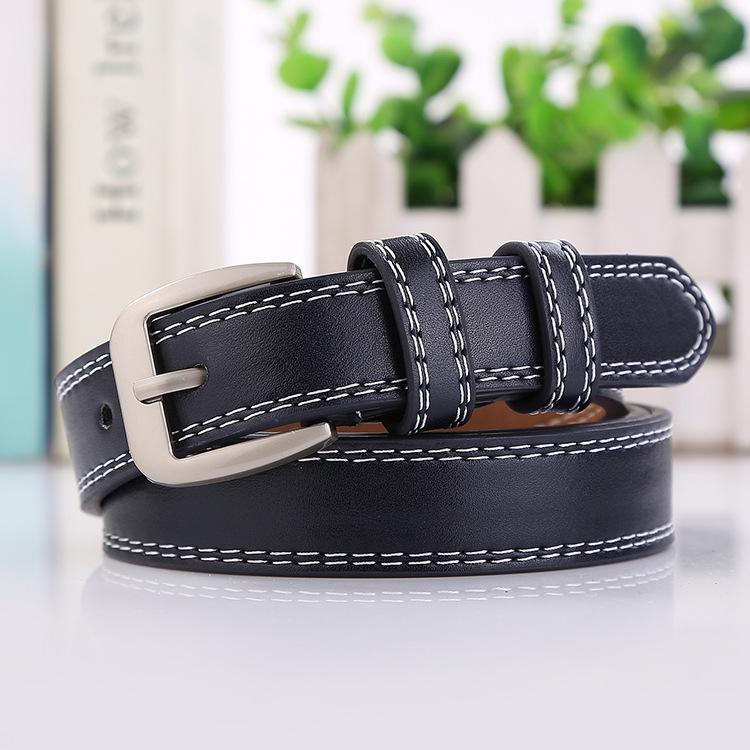 Fashion and Sweet Temperament Double Line Ladies Belt Pin Buckle Casual Ladies Belt