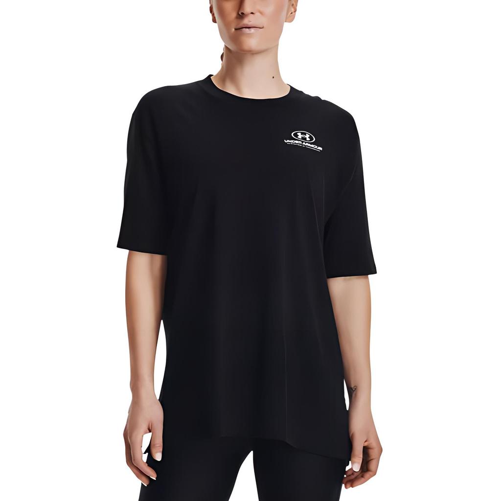 Under Armour Loose Training Sports T-Shirt Women Tops Black 1363206-001