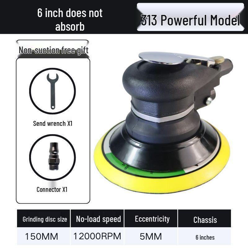 5" & 6" High-Speed Pneumatic Sander and Polisher, Model 313 Handheld Air Grinder