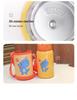 Kids' Outdoor Thermos Cup - Deer Antler Design, Straw & Smart Lid, Stainless Steel, Cartoon Style with Strap