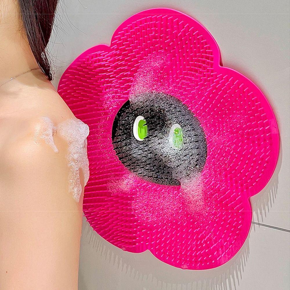 Suction Cup Silicone Bath Foot Brush Non-Skid Bath Back Cleaner Portable Foot Rubbing Board  Home
