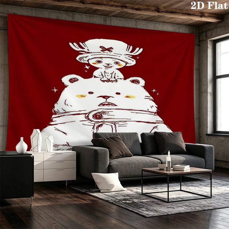 One Piece Tony Tony Chopper Wall Tapestry Aesthetic Wall Hanging Printed Fabric Blanket Decorative Tapestries for Bedroom Living Room Home Decor