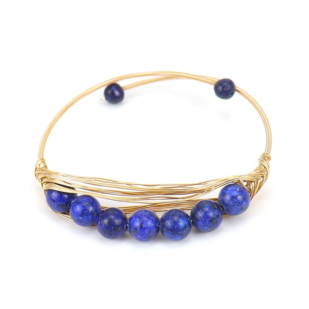 

New Hand-Wound Multi-Colored Crystal Stone Original Beads Amethyst Opening Simple Bracelet Bracelet Adjustable B48 ляпіс-лазур кольору