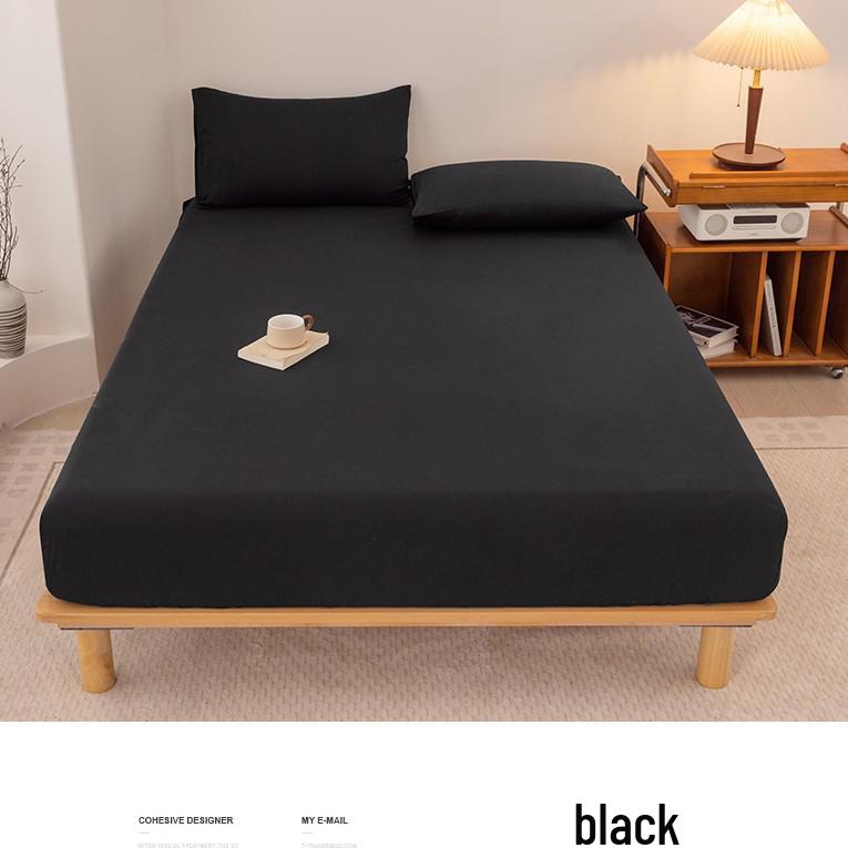 2025 Washed Flannel Solid Color Fitted Sheet: Non-Slip All-Inclusive Mattress Protector Bedspread