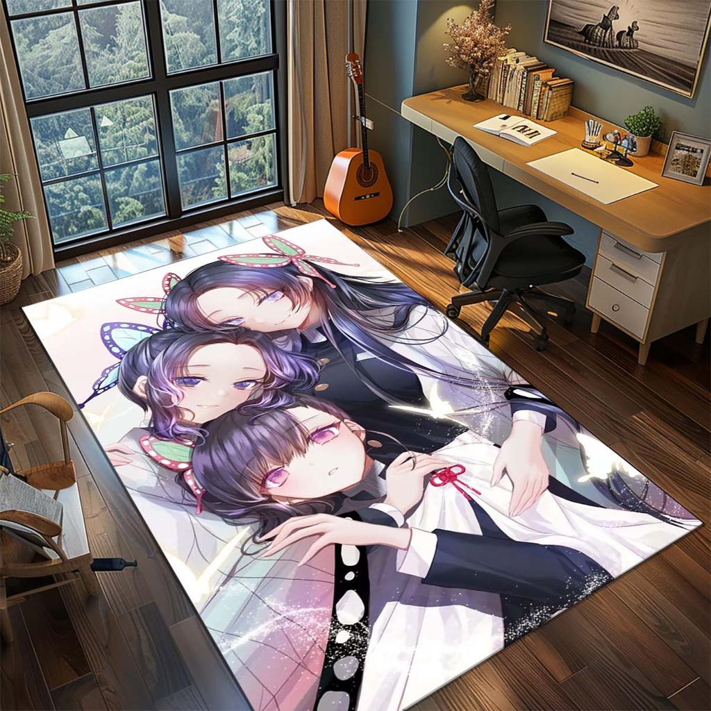 Demon Slayer Anime Rug Carpet Large Area Rug Non Slip Washable Floor Mat Gamer Room Bedroom Home Decor -QJY