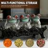 Witchy Frog Apothecary Spice Jars Clear Seasoning Jars Gothic Style Salt Sugar Pepper Canister Containers With Lids For Kitchen