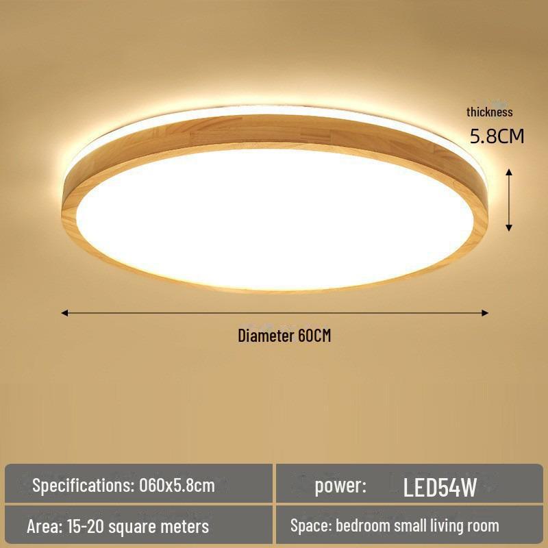 Nordic Modern Wooden Ceiling Lamp - Full Spectrum, Smart Rectangular Light for Living Room, Bedroom or Study