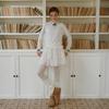 CEST MOIDEW Cest_Line Ribbon Ruffle Knit Top