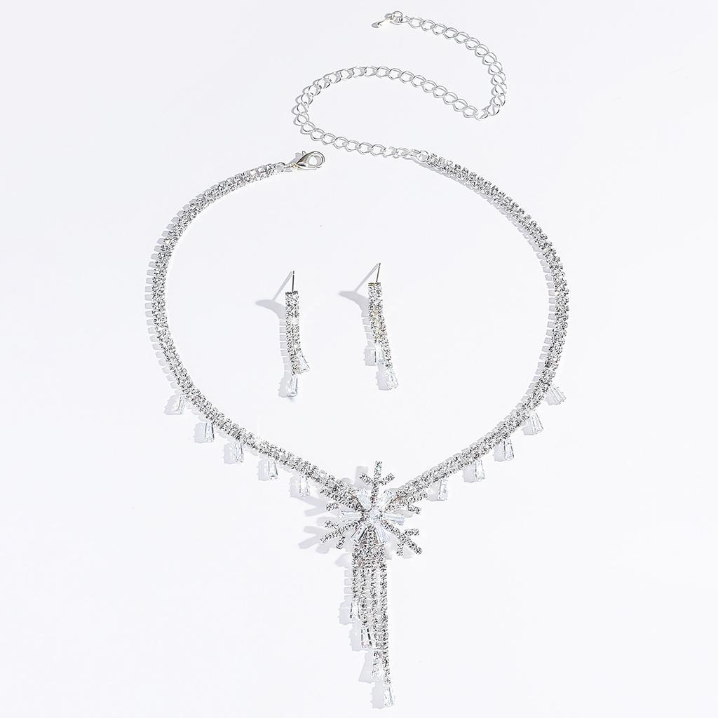 Accessories Full Of Zircon Bridal Jewelry Set Temperament High-End Earrings Necklace Jewelry Set